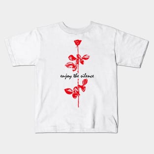 Enjoy The Silence - Red & Black Kids T-Shirt